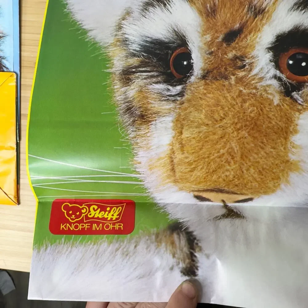 Vintage 70s Steiff Teddy Bear Paper Shopping Bags‎ Made In West Germany Lot of 2
